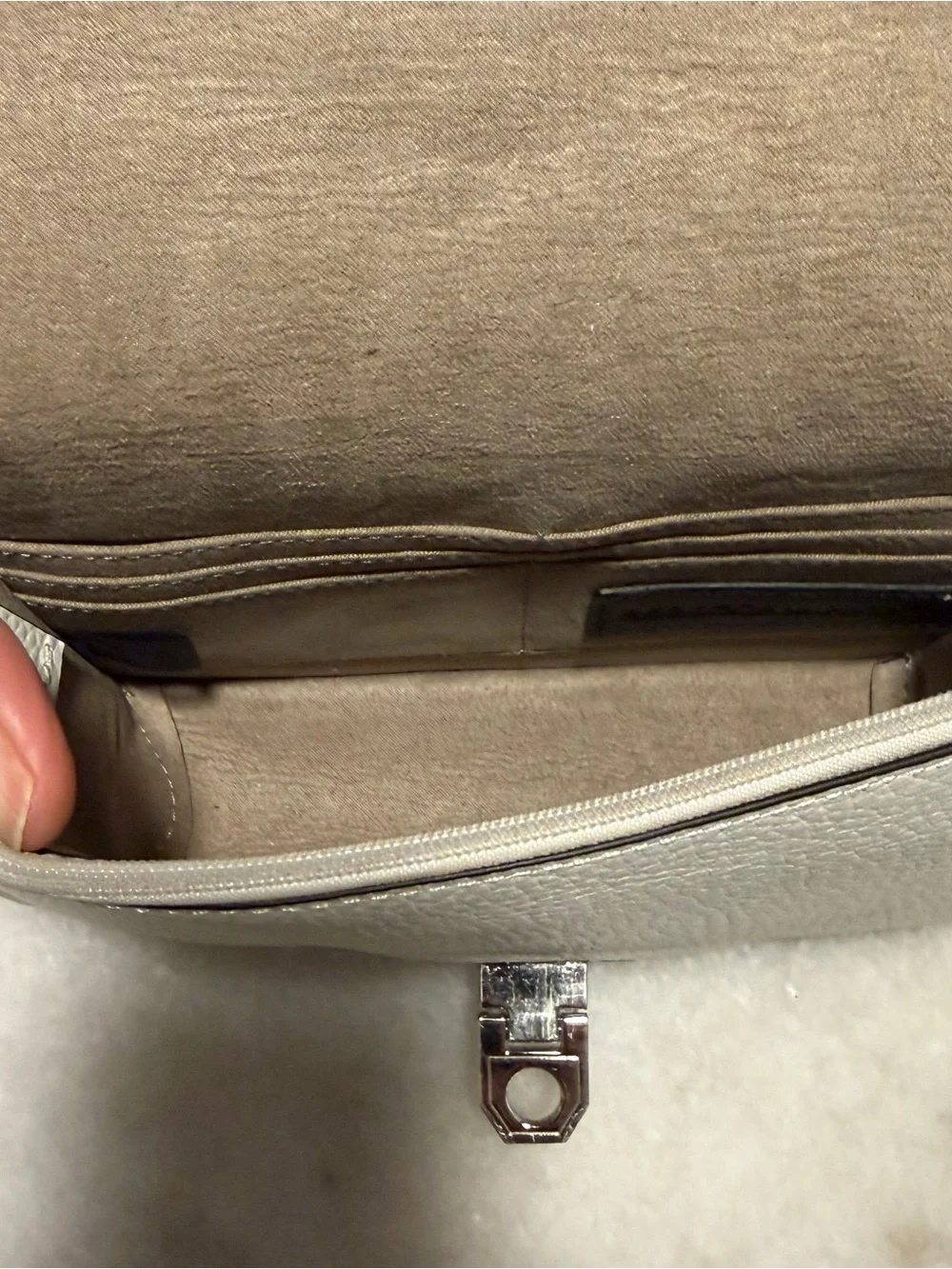 Rebecca Minkoff Pebbled Leather Crossbody Bag with Silver Hardware